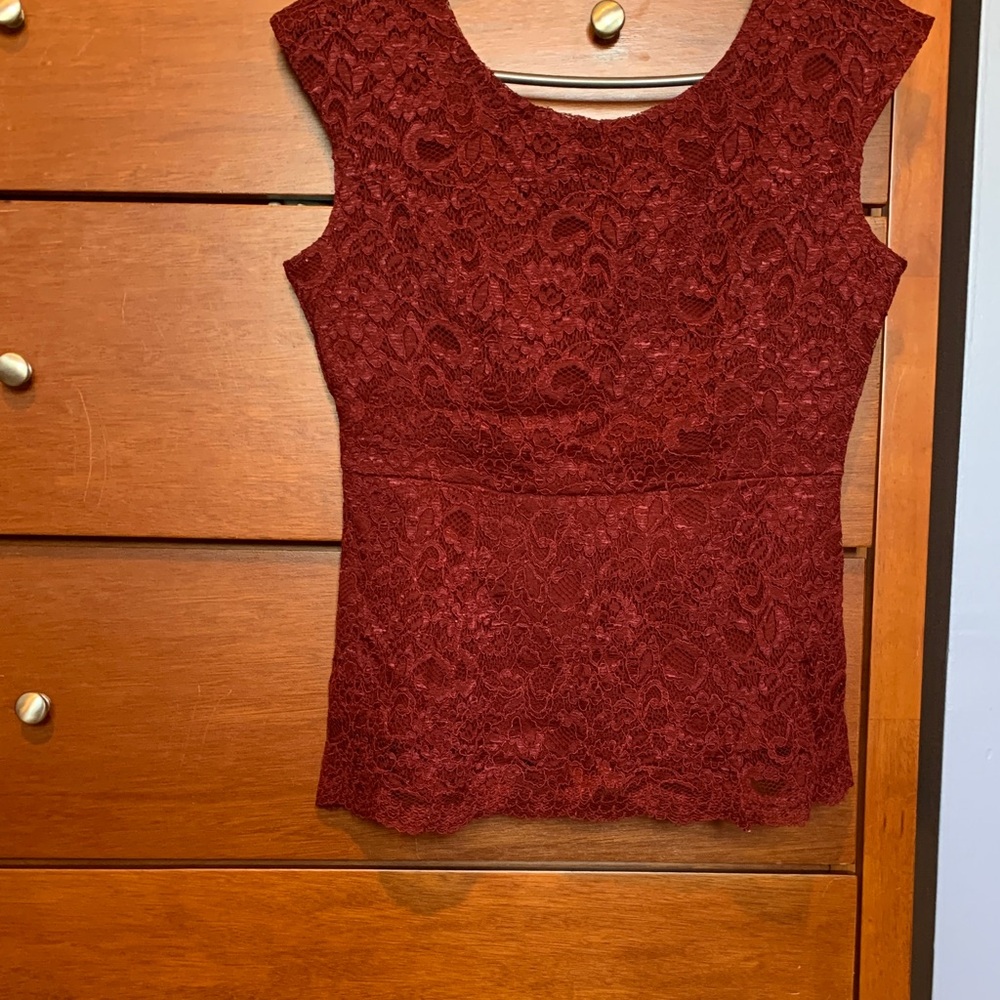 Forever 21 Deep Red Lace Blouse